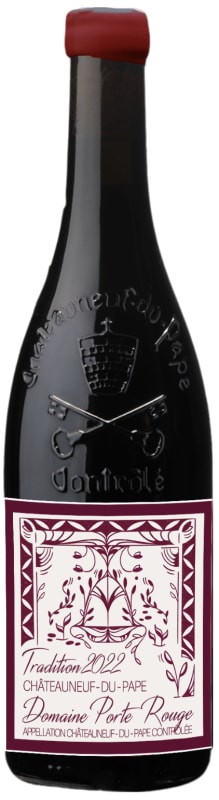 Domaine Porte Rouge Chateauneuf-du-Pape Cuvee Tradition 2022 Front Bottle Shot