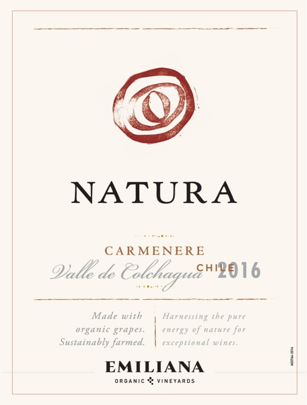 Natura Carmenere 2016 Front Label