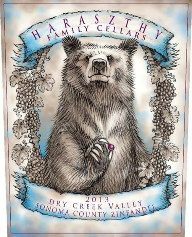 Haraszthy Family Cellars Dry Creek Valley Zinfandel 2013 Front Label