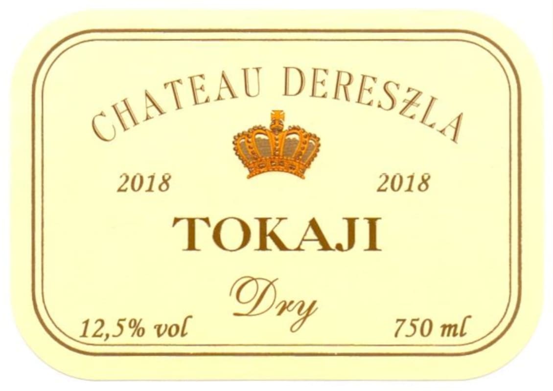 Chateau Dereszla Tokaji Dry 2018 Front Label