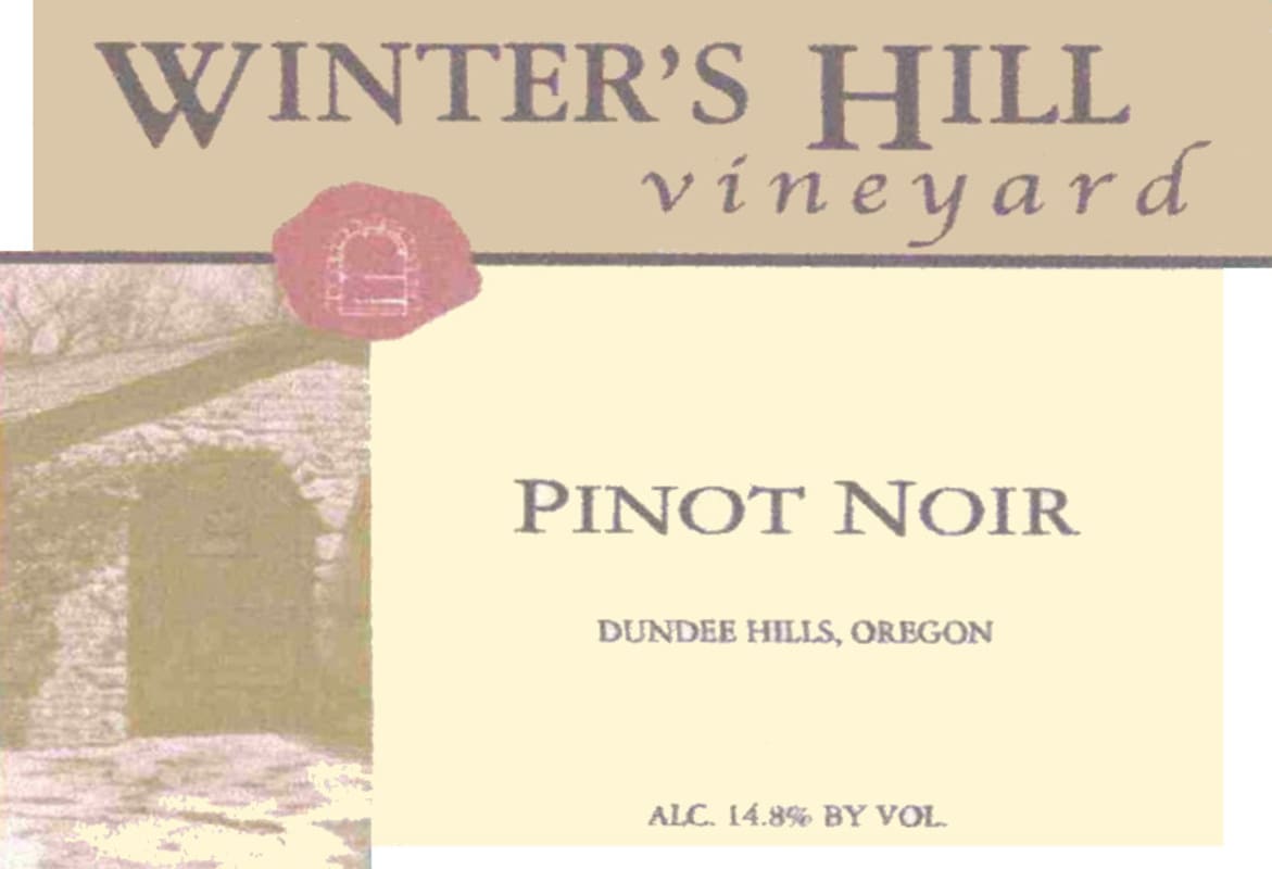 Winter's Hill Vineyard Estate Pinot Noir 2004 Front Label