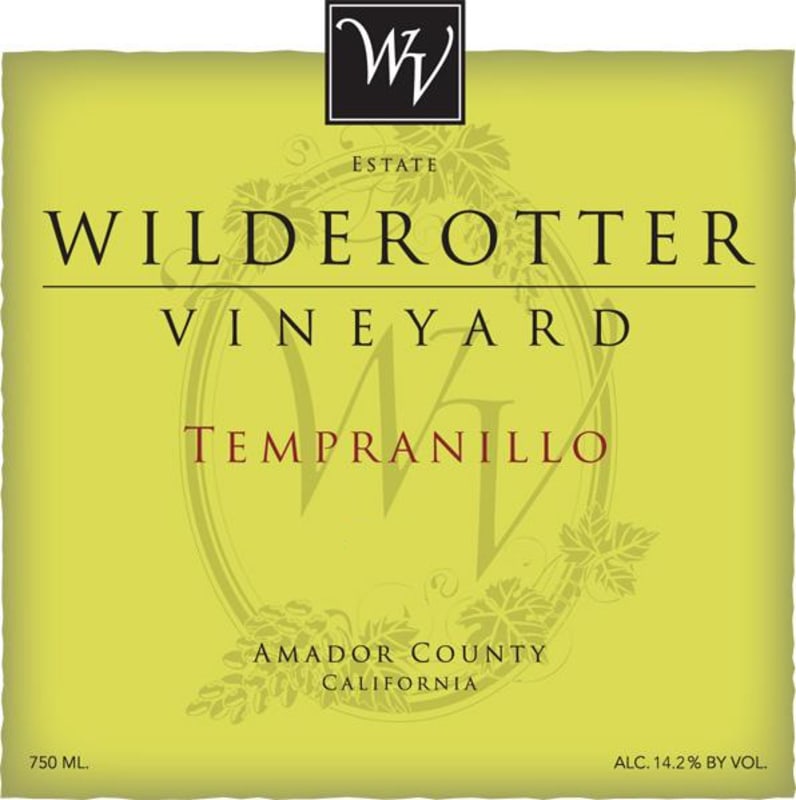 Wilderotter Vineyard and Winery Tempranillo 2015 Front Label