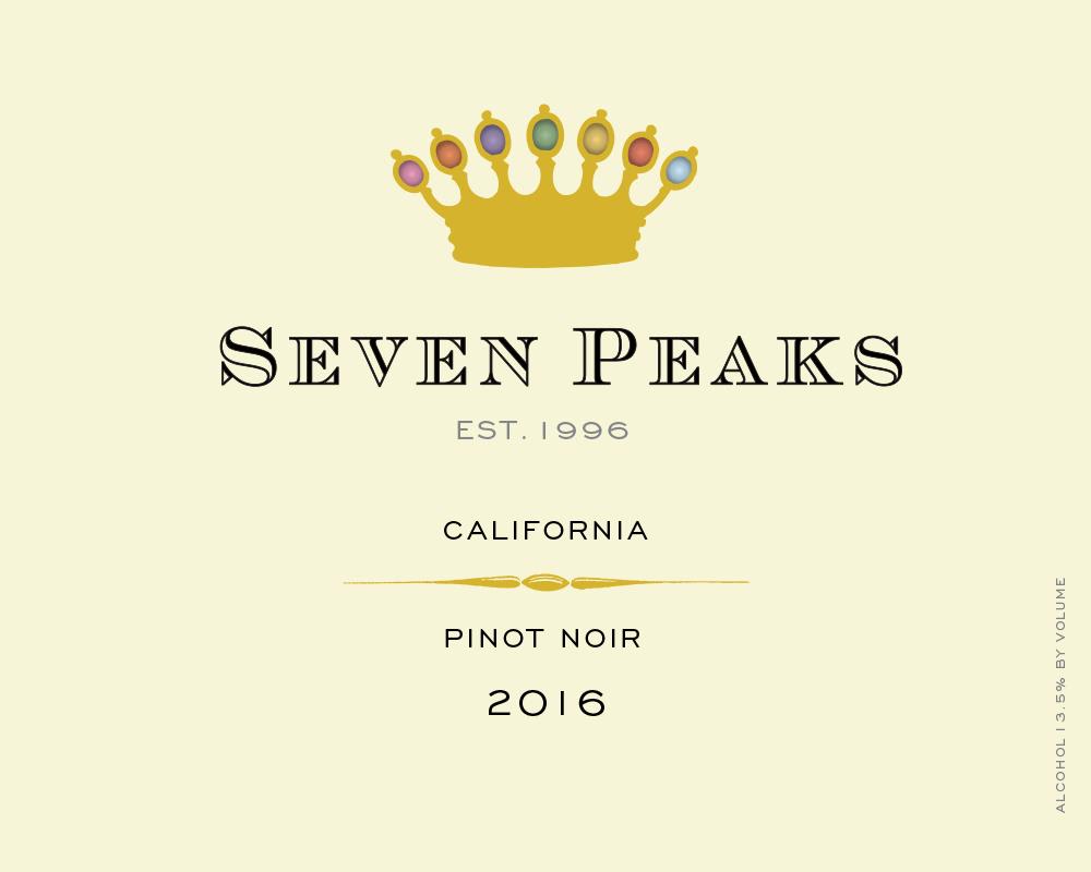 Seven Peaks Pinot Noir 2016 Front Label