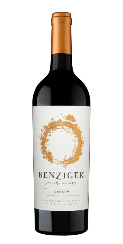Benziger Merlot 2021 Front Bottle Shot
