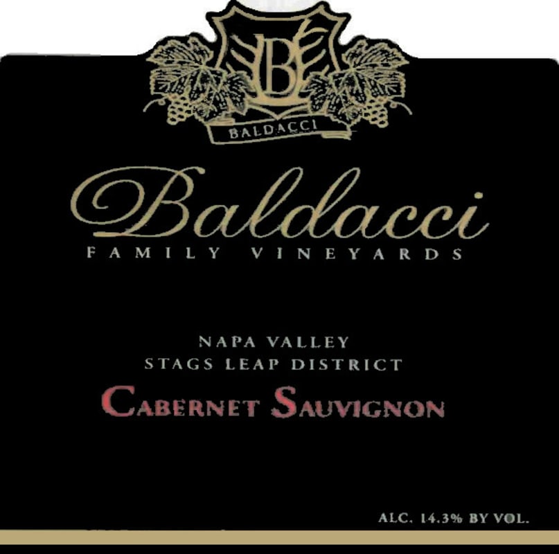 Baldacci Family Vineyards Black Label Cabernet Sauvignon 2012 Front Label