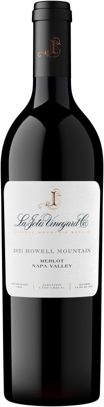 La Jota Howell Mountain Merlot 2021 Front Bottle Shot