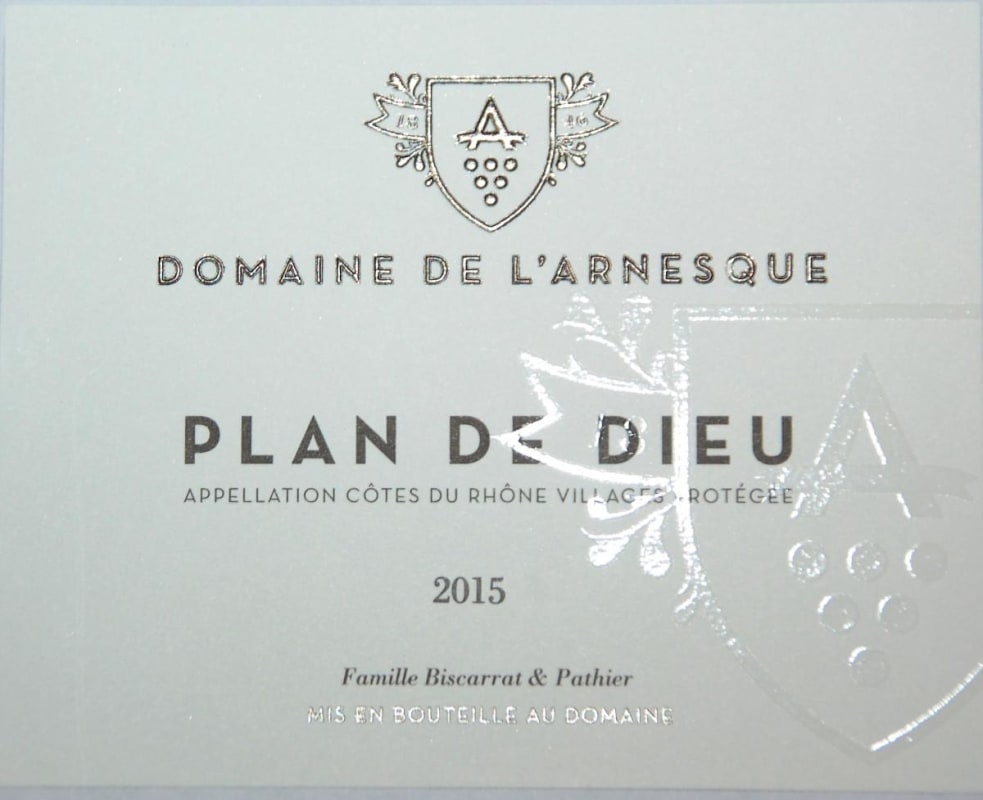 Domaine de L'Arnesque Plan De Dieu 2015 Front Label