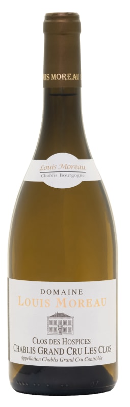 Domaine Louis Moreau Chablis Clos des Hospices Les Clos Grand Cru 2021 Front Bottle Shot