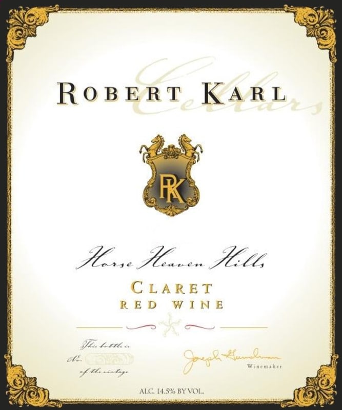 Robert Karl Claret 2013 Front Label