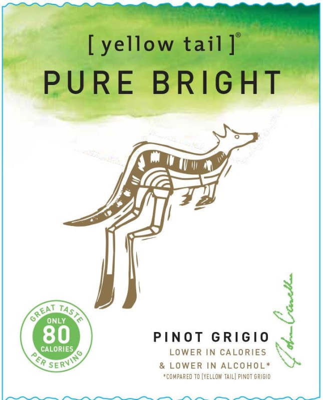 Yellow Tail Pure Bright Pinot Grigio 2020 Front Label