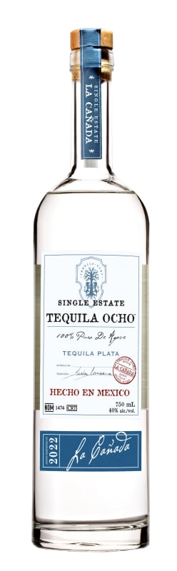 Ocho La Canada Plata Tequila 2022 Front Bottle Shot