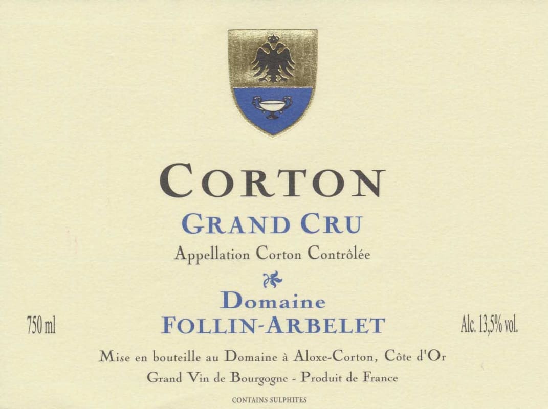 Domaine Follin-Arbelet Corton Grand Cru 2020 Front Label