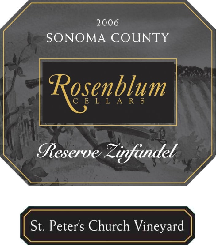 Rosenblum Cellars St Peter's Church Vineyard Reserve Zinfandel 2006 Front Label