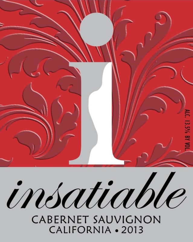 Insatiable Cabernet Sauvignon 2013 Front Label
