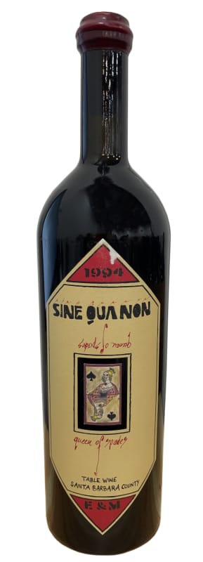 Sine Qua Non Queen of Spades Syrah 1994 Front Bottle Shot