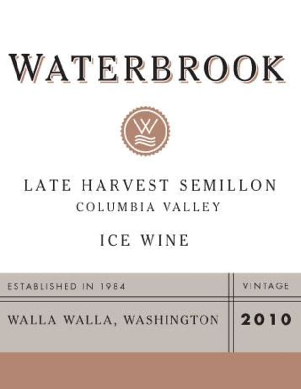 Waterbrook Late Harvest Semillon 2010 Front Label