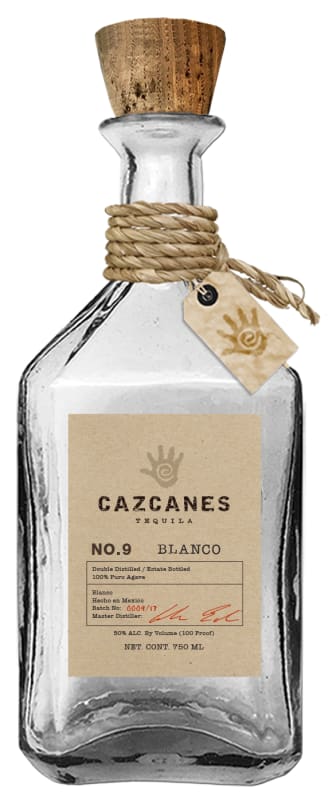 Cazcanes No. 9 Blanco Tequila Front Bottle Shot