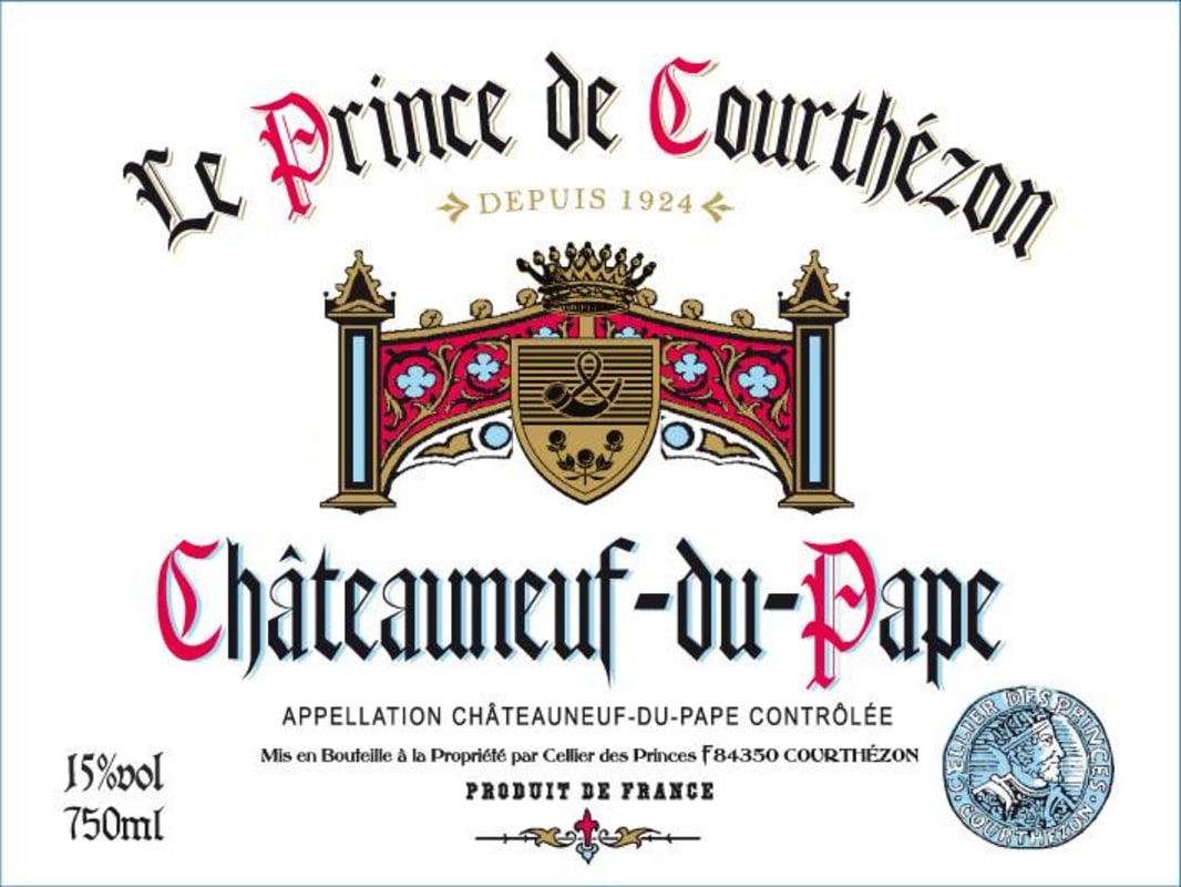 Le Prince de Courthezon Chateauneuf-du-Pape Red 2014 Front Label