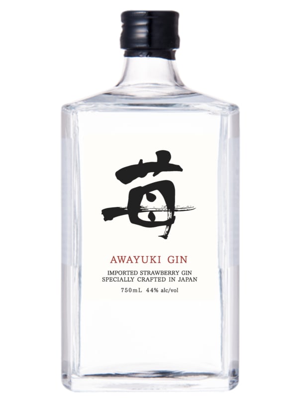 Awayuki Strawberry Gin Front Bottle Shot