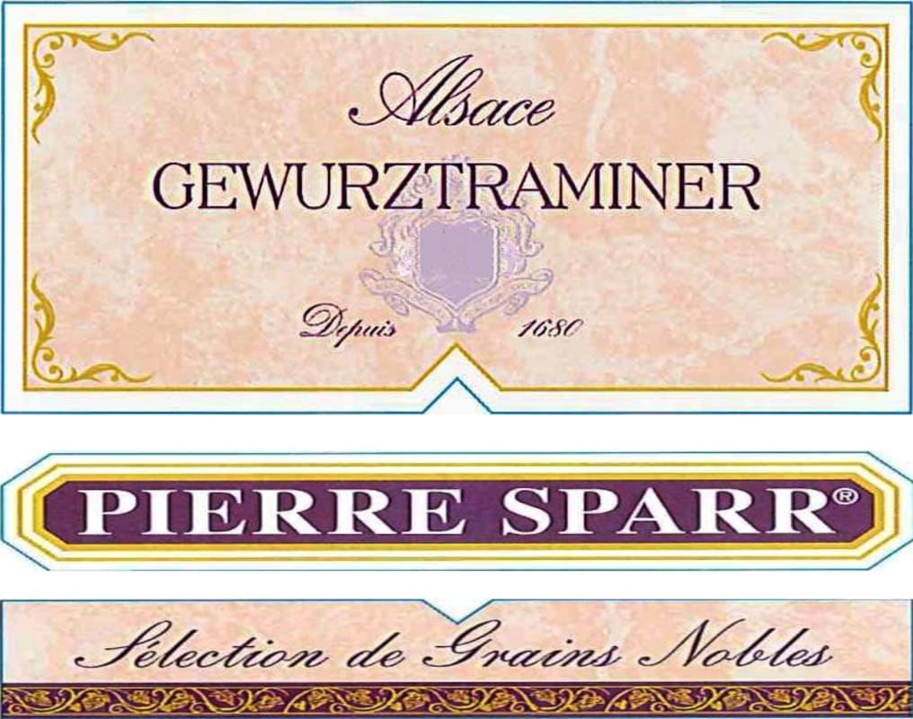 Pierre Sparr Alsace Selection de Grains Nobles Gewurztraminer 2008 Front Label