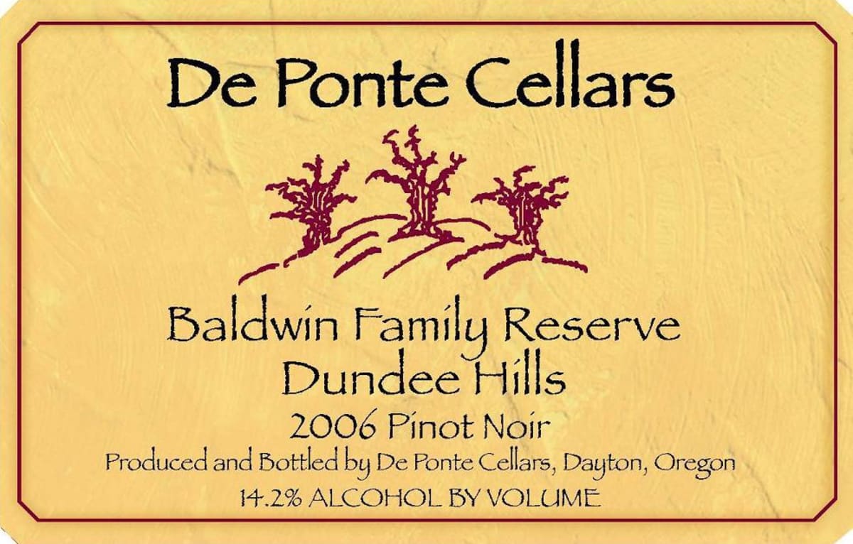 DePonte Baldwin Family Reserve Pinot Noir 2006 Front Label