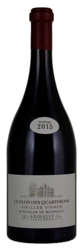 Domaine Xavier et Agnes Amirault Saint Nicolas de Bourgueil Le Clos des Quarterons Vieilles Vignes 2015 Front Bottle Shot