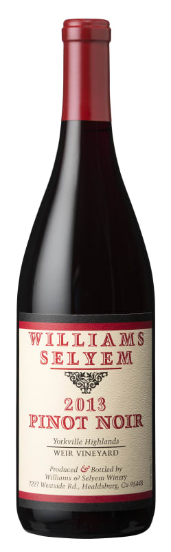 Williams Selyem Weir Vineyard Pinot Noir 2013 Front Bottle Shot