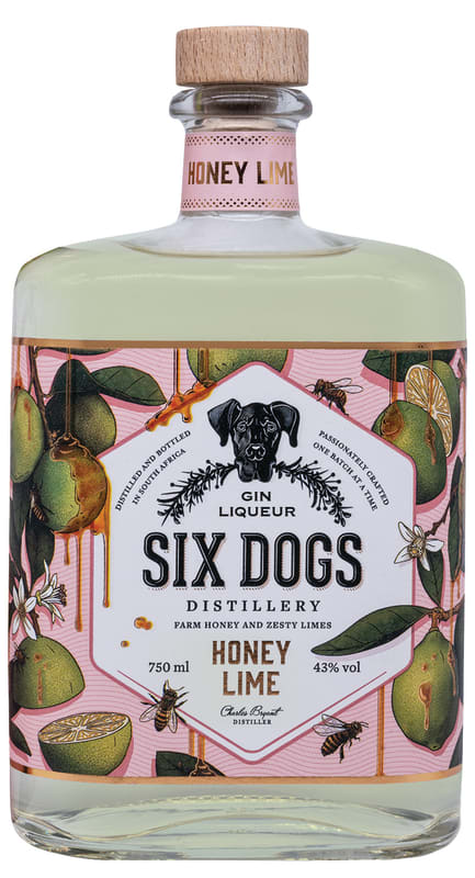 Six Dogs Honey Lime Gin Front Bottle Shot