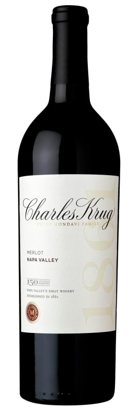Charles Krug Napa Valley Merlot 2014 Front Bottle Shot