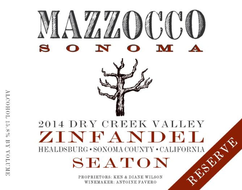 Mazzocco Seaton Reserve Zinfandel 2014 Front Label