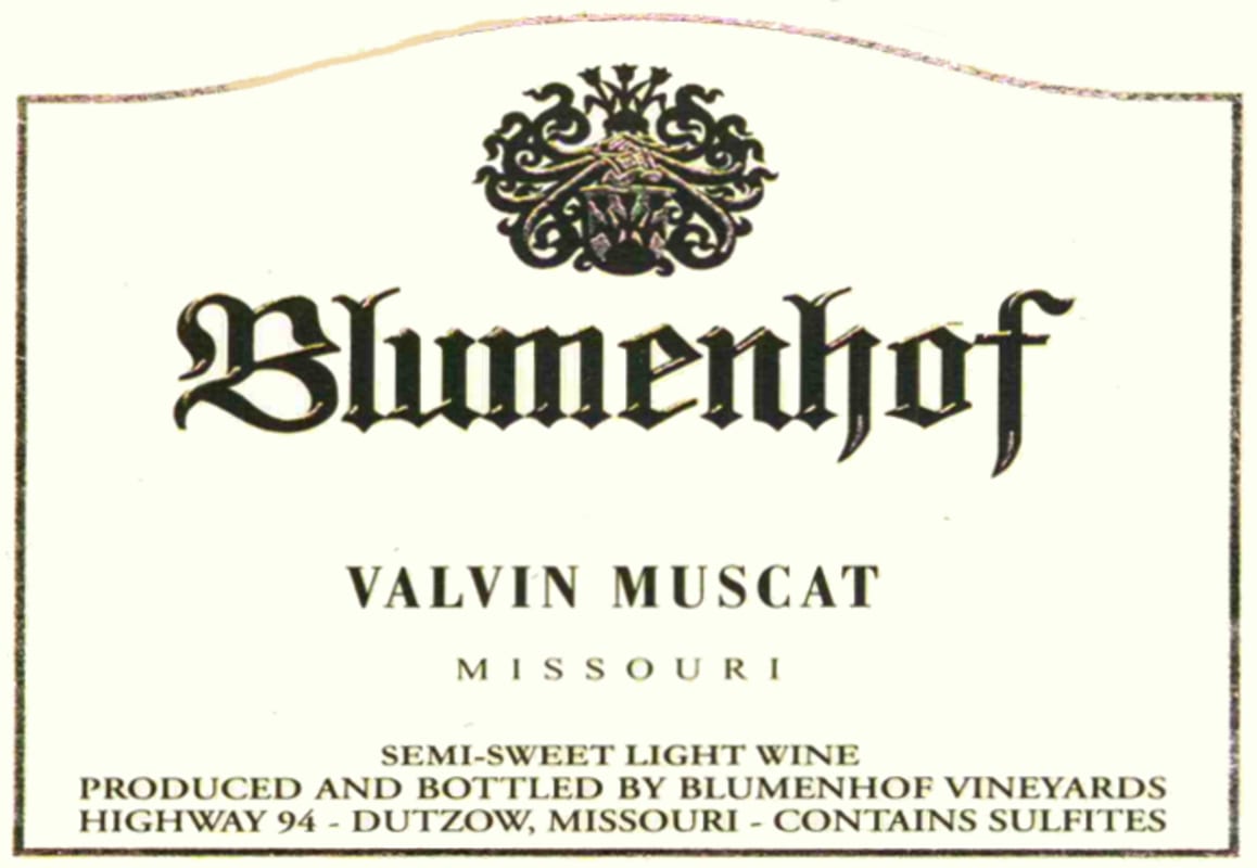 Blumenhof Winery Valvin Muscat 2015 Front Label