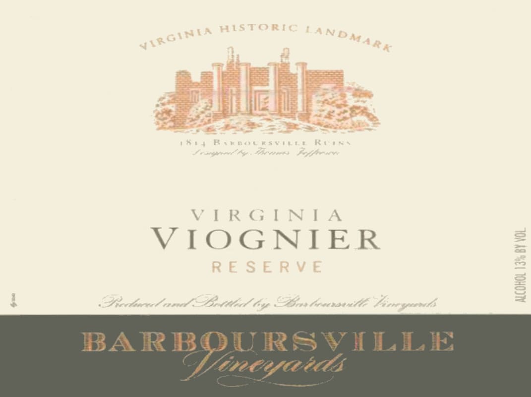 Barboursville Reserve Viognier 2012 Front Label