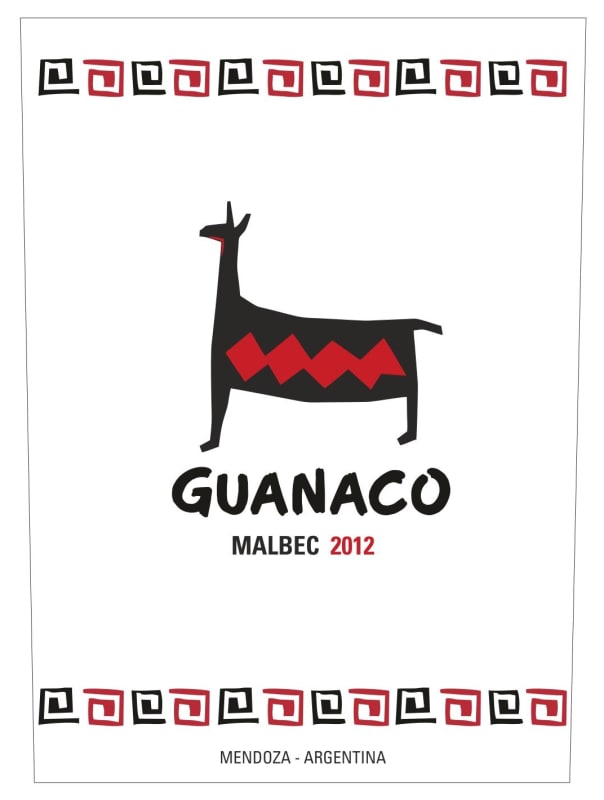 Guanaco Malbec 2012 Front Label
