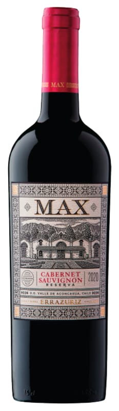 Errazuriz Max Reserva Cabernet Sauvignon 2020 Front Bottle Shot