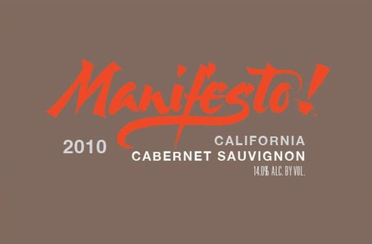 Manifesto Wines Cabernet Sauvignon 2010 Front Label