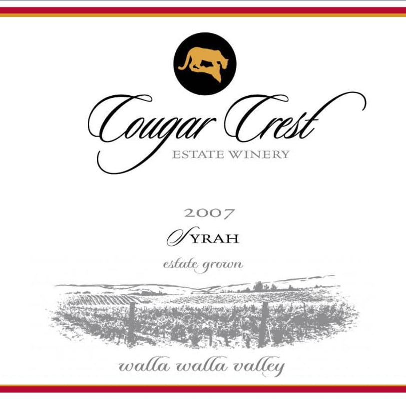 Cougar Crest Estate Syrah 2007 Front Label