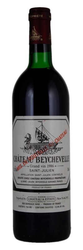 Chateau Beychevelle 1986 Front Bottle Shot