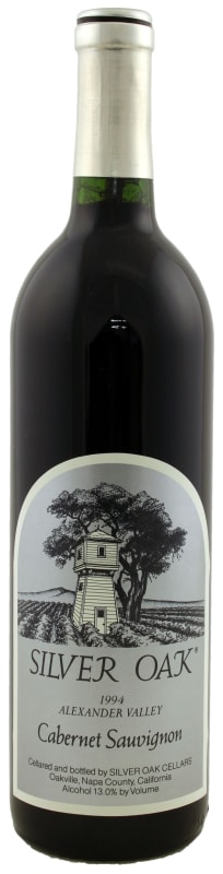 Silver Oak Alexander Valley Cabernet Sauvignon 1994 Front Bottle Shot