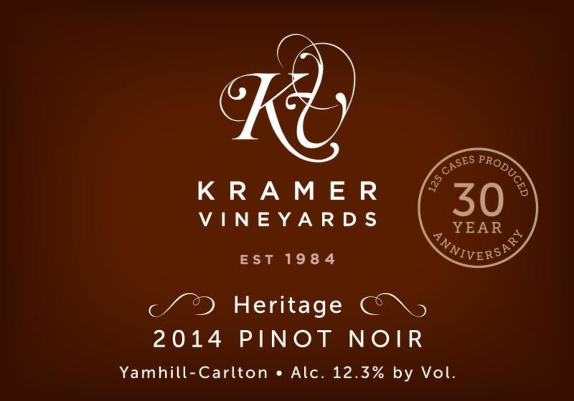 Kramer Heritage Pinot Noir 2014 Front Label