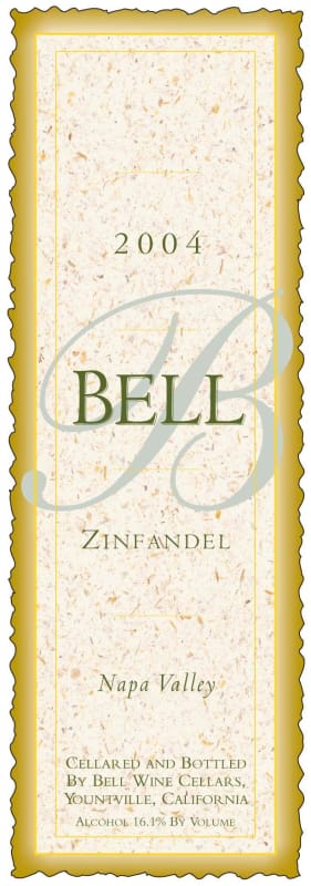 Bell Wine Cellars Bell Wine Cellars Zinfandel, California 2004 Front Label