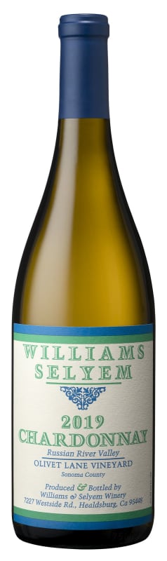 Williams Selyem Olivet Lane Vineyard Chardonnay 2019 Front Bottle Shot