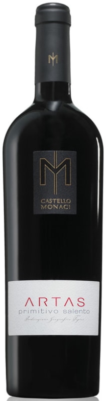 Castello Monaci Artas Primitivo 2015 Front Bottle Shot