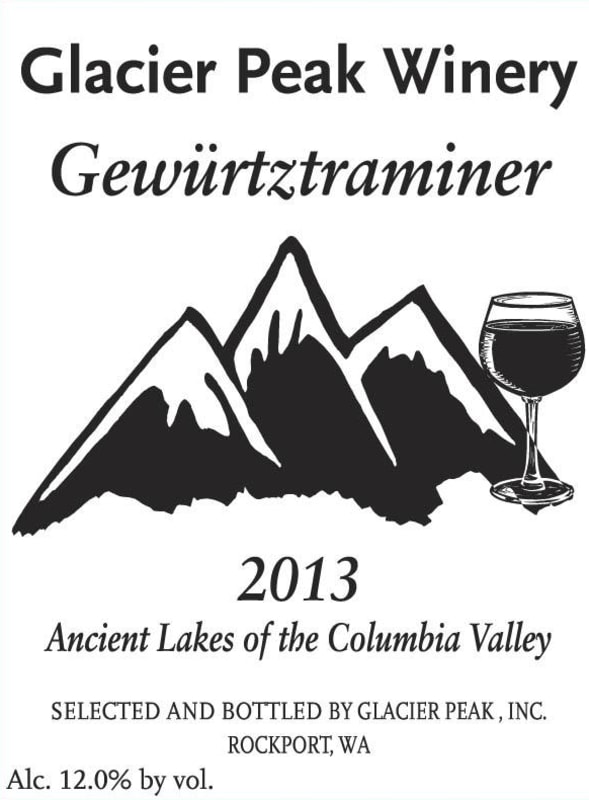 Glacier Peak Winery Gewurztraminer 2013 Front Label