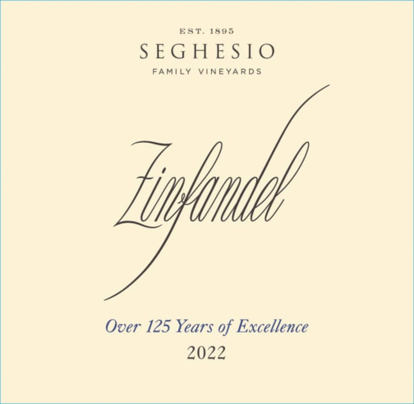 Seghesio Sonoma Zinfandel (375ML half-bottle) 2022 Front Label