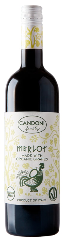 Candoni Organic Merlot 2022 Front Bottle Shot