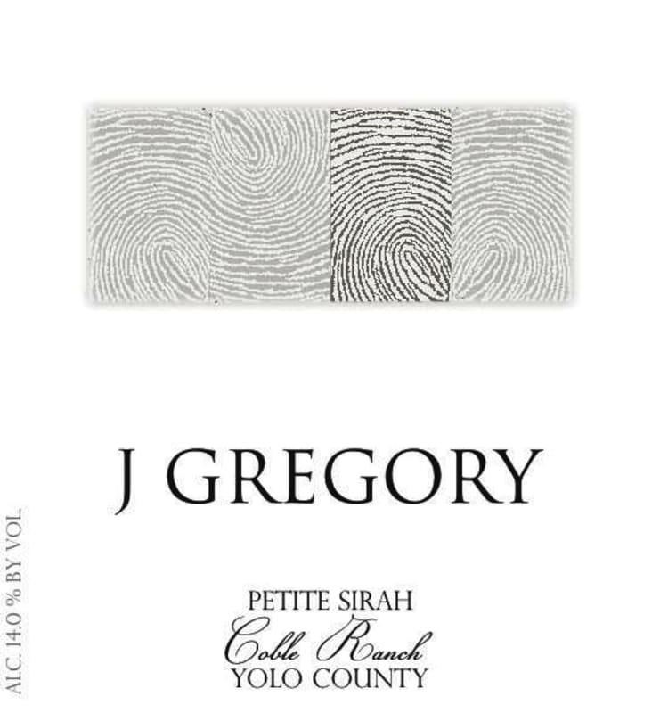 J. Gregory Wines Coble Ranch Petite Sirah 2011 Front Label