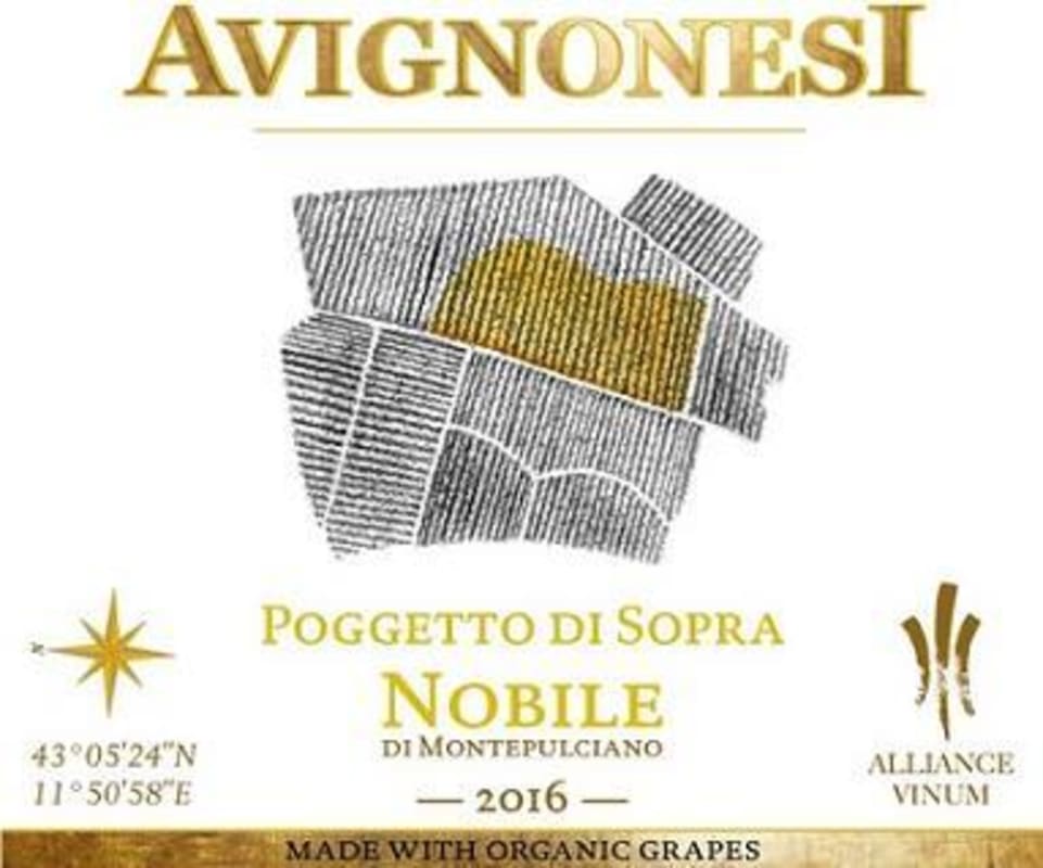 Avignonesi Poggetto di Sopra' 2016 Front Label