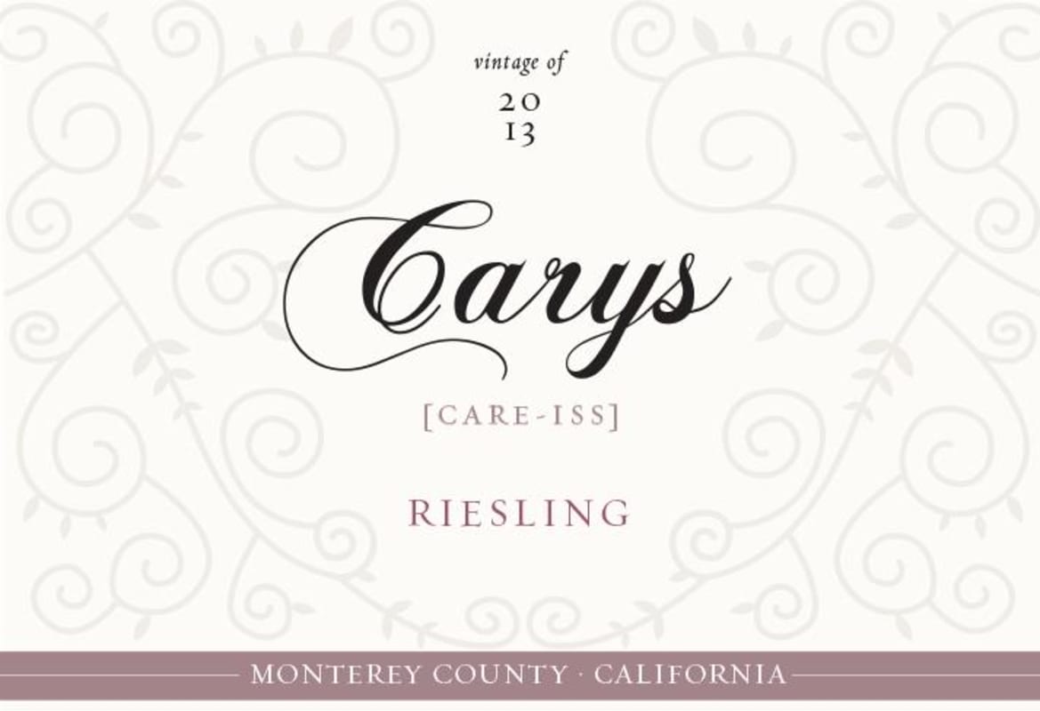 Carys Riesling 2013 Front Label