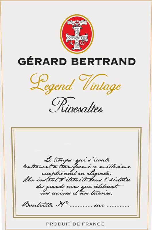 Gerard Bertrand Rivesaltes 2002 Front Label