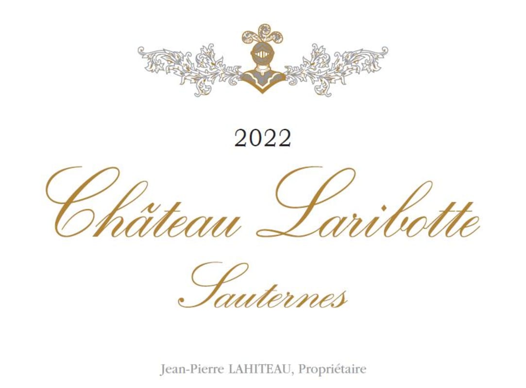 Chateau Laribotte Sauternes (375ML half-bottle) 2022 Front Label
